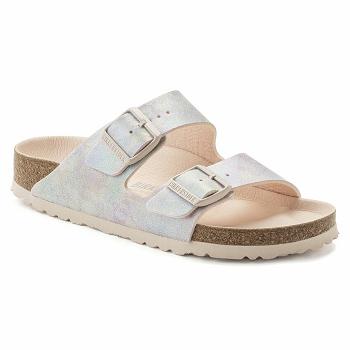 Dámské Arizona Birkenstock Vegan Micro Fiber Stříbrné | CZ 97ZUT